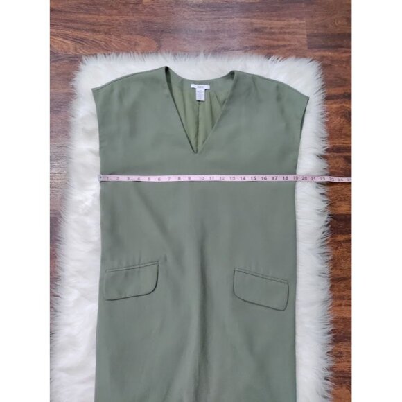 Bar III Cap Sleeve Pullover V Neckline Shift Mini Dress Olive Green Women's XS - Picture 10 of 12